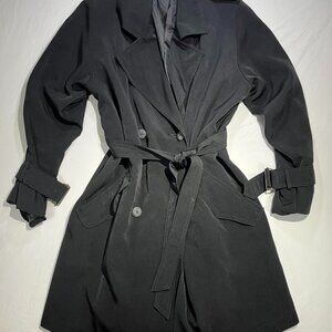 Vintage black trench-style coat by Apropos with a...